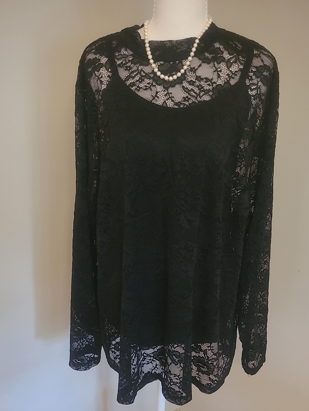 LANE BRYANT Black Lace Tunic